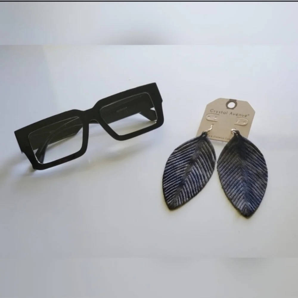 Black Glasses with Gold Accents